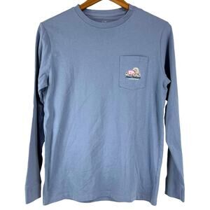 Vineyard Vines Girls Thanksgiving Whale Long Sleeve Pocket Tee Size Large (16)
